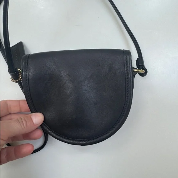 Coach Vintage Mini Watson Crossbody Black Leather Brass Turnlock
